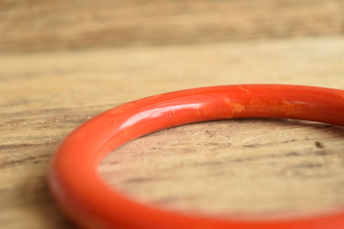Tomato Marbled Tube Bakelite Bangle